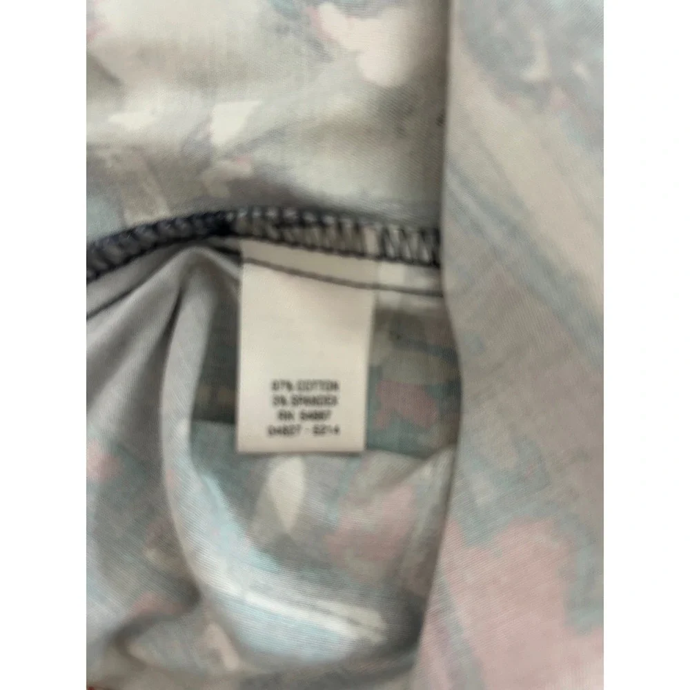 Christopher & Banks Blue Cityscape Print Cotton Button Front Jacket Womens XL